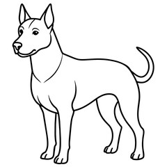      Dog vector illustration with line art.