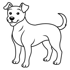      Dog vector illustration with line art.
