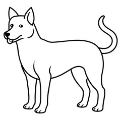      Dog vector illustration with line art.
