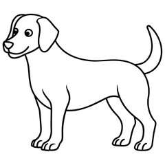      Dog vector illustration with line art.
