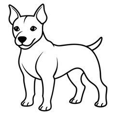      Dog vector illustration with line art.
