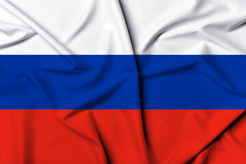 Beautifully waving and striped Russia flag, flag background texture with vibrant colors and fabric background