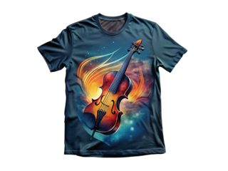 A violin design on t shirt