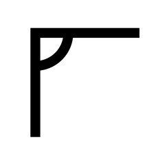 Obraz premium Simple angle icon. Right angle icon. Vector.