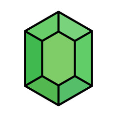 Emerald icon. Green Gem. Vector.