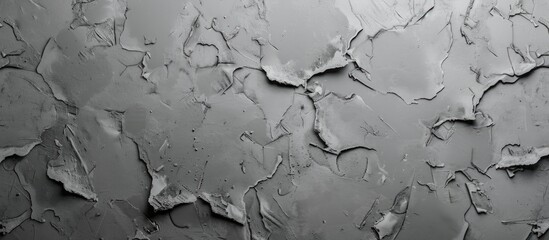 A monochrome photo of a cracked grey wall, resembling a frozen event in time. The transparent material of the wall looks like liquid water droplets. A twig and automotive tire add to the scene