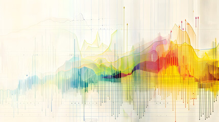 Fluctuating Mortgage Rates Over the Years: A Colorful Graph Analysis - obrazy, fototapety, plakaty