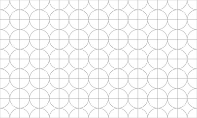 Grey outline circle and square pavement seamless pattern. Vector Repeating Texture.