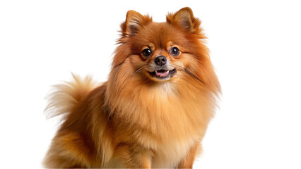 Pomeranian dog isolated on transparent background. Cute small pet.