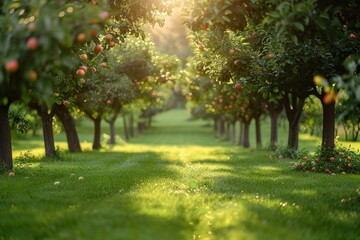apple trees in orchard