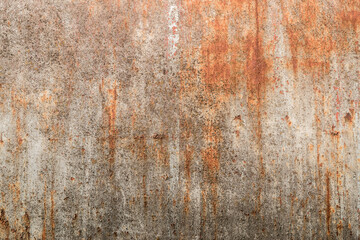 Old rusty aged weathered metal sheet closeup as grunge  background 