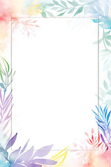Fototapeta na wymiar Watercolor Pastel Floral Banner Background with Copy Space