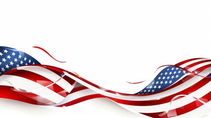 A smooth and flowing American flag in a clean 3D design, providing a modern and patriotic background with ample copy space.