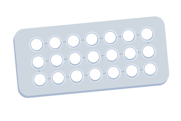 Birth control pills. Isolated Illustration on white background, design element