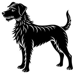 dog illustration, black dog silhouette vector illustration,icon,svg,pet,monster characters,Holiday t shirt,Hand drawn trendy Vector illustration,dog on black background