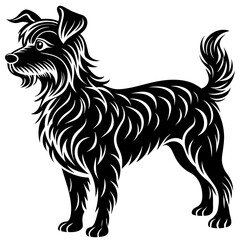 dog illustration, black dog silhouette vector illustration,icon,svg,pet,monster characters,Holiday t shirt,Hand drawn trendy Vector illustration,dog on black background