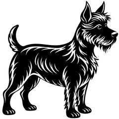 dog illustration, black dog silhouette vector illustration,icon,svg,pet,monster characters,Holiday t shirt,Hand drawn trendy Vector illustration,dog on black background