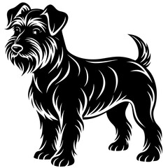 dog illustration, black dog silhouette vector illustration,icon,svg,pet,monster characters,Holiday t shirt,Hand drawn trendy Vector illustration,dog on black background