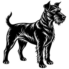 dog illustration, black dog silhouette vector illustration,icon,svg,pet,monster characters,Holiday t shirt,Hand drawn trendy Vector illustration,dog on black background