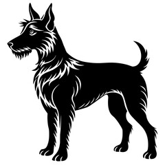 dog illustration, black dog silhouette vector illustration,icon,svg,pet,monster characters,Holiday t shirt,Hand drawn trendy Vector illustration,dog on black background