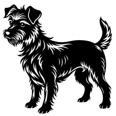 dog illustration, black dog silhouette vector illustration,icon,svg,pet,monster characters,Holiday t shirt,Hand drawn trendy Vector illustration,dog on black background