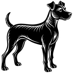 dog illustration, black dog silhouette vector illustration,icon,svg,pet,monster characters,Holiday t shirt,Hand drawn trendy Vector illustration,dog on black background