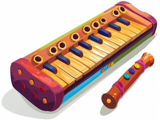 Colorful Children's Xylophone with Mallet