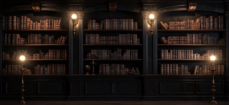 Explore the nostalgic charm of an atmospheric library within the home, where shelves adorned with old books invite you to step back in time.