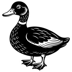 duck isolated on white, black duck silhouette vector illustration,icon,svg,pet,duck characters,Holiday t shirt,Hand drawn trendy Vector illustration,duck on black background