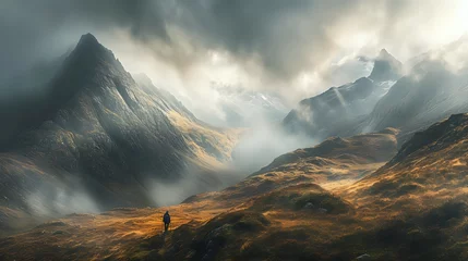 Fotobehang Wanderlust Amidst Veiled Mountains./n © Крипт Крпитович