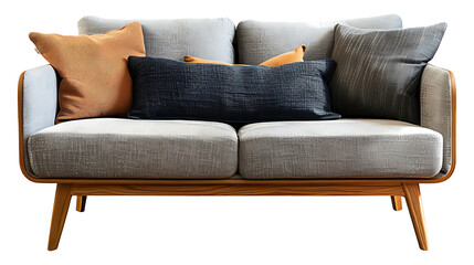 Isolated minimalist modern sofa. Scandinavian style interior decoration sofa