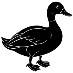 duck isolated on white, black duck silhouette vector illustration,icon,svg,pet,duck characters,Holiday t shirt,Hand drawn trendy Vector illustration,duck on black background