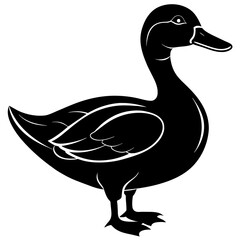 duck isolated on white, black duck silhouette vector illustration,icon,svg,pet,duck characters,Holiday t shirt,Hand drawn trendy Vector illustration,duck on black background