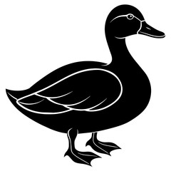 duck isolated on white, black duck silhouette vector illustration,icon,svg,pet,duck characters,Holiday t shirt,Hand drawn trendy Vector illustration,duck on black background