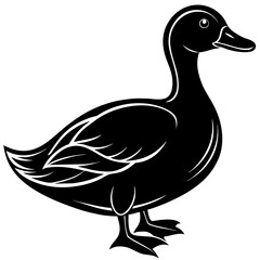 duck isolated on white, black duck silhouette vector illustration,icon,svg,pet,duck characters,Holiday t shirt,Hand drawn trendy Vector illustration,duck on black background