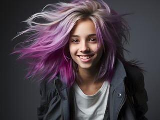 Woman With Pink Hair and Black Jacket