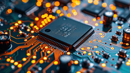 Close Up of a Computer Circuit Board