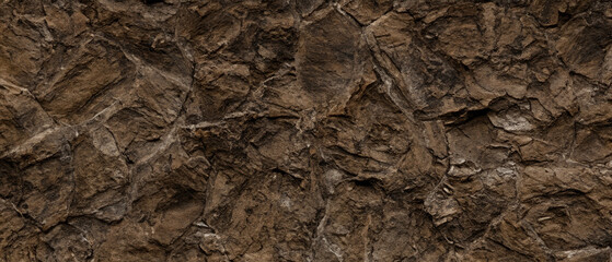 Textured Brown Rock Surface Close-Up. Copy space. Generative AI