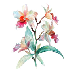 Flower painting against Transparent Background