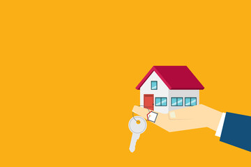 Fototapeta na wymiar Buy or rent house . Real estate, mortgage loan concept. 