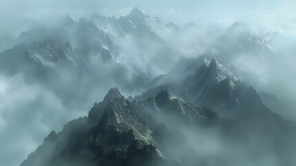 Aerial Symphony of Mountain Mist./n
