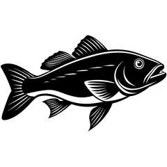 black and white fish, black fish, silhouette vector illustration,icon,svg,pet,goldfish characters,Holiday t shirt,Hand drawn trendy Vector illustration,fish on black background