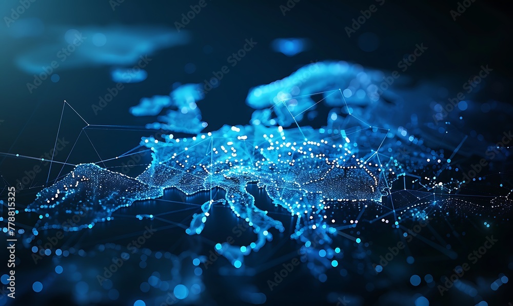 Aufkleber scandinavian map, innovating global connectivity through digital mapping, cyber tech, and informatio