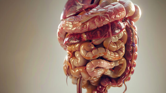 Exploring the Human Body, 3D Illustration of Human Digestive System Anatomy