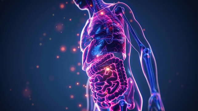 Exploring the Human Body, 3D Illustration of Human Digestive System Anatomy
