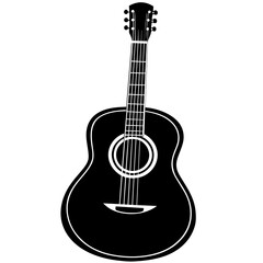 acoustic guitar isolated on white, black guitar silhouette vector illustration,icon,svg,acoustic guitar characters,Holiday t shirt,Hand drawn trendy Vector illustration,guitar on black background