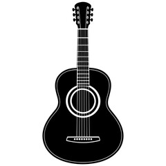 acoustic guitar isolated on white, black guitar silhouette vector illustration,icon,svg,acoustic guitar characters,Holiday t shirt,Hand drawn trendy Vector illustration,guitar on black background