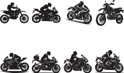 Obraz premium Motorbike Silhouettes Motorbike EPS Vector Motorbike Clipart 