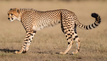 A-Cheetah-With-Its-Tail-Swishing-Back-And-Forth-I-