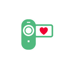 video camera icon or Valentine's day symbol, holiday sign designed for celebration, vector trendy modern style. - 778818786